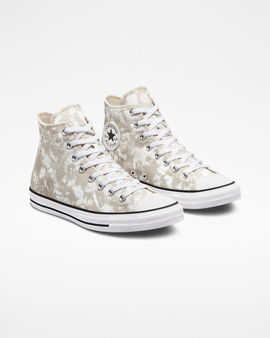 Tenisi Inalti Barbati Converse Chuck Taylor All Star Dip Dye Gri Albi Negrii | RO 130OGA074